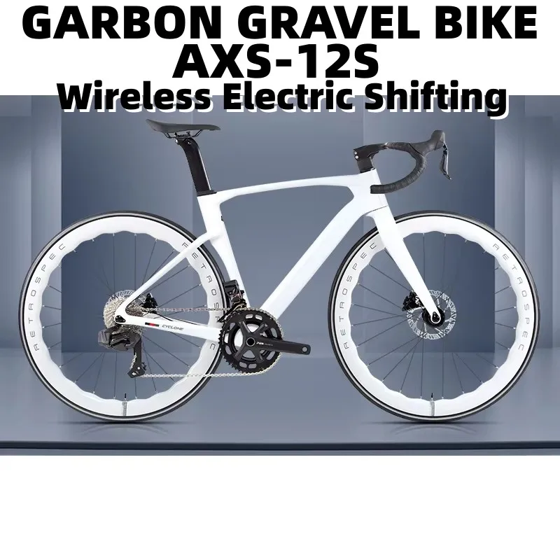 Carbon Gravel Bike V3 Hydraulic Disc Brakes Wireless Electric Transmission 700X40C Tire Bike Cross Country Full Inline Road Bike