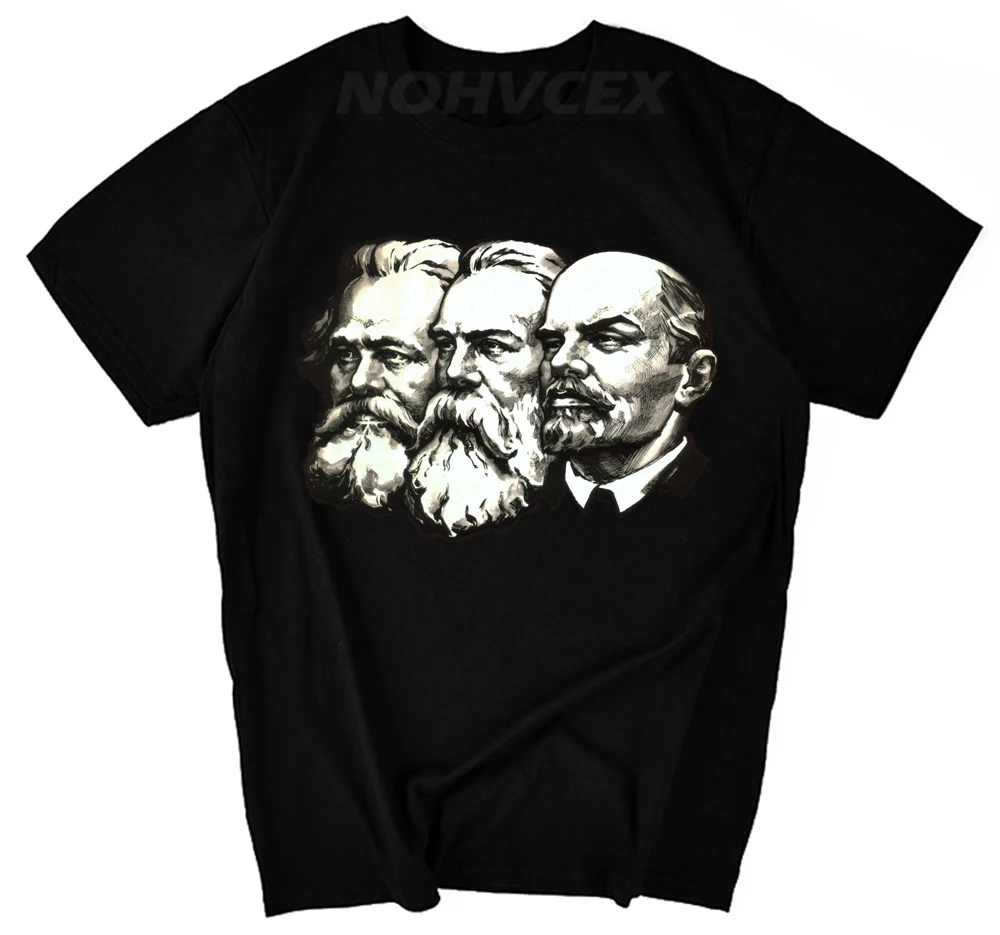 Soviet Union The Great Communist Lenin ,Marx ,Engels T-Shirt. Summer Cotton O-Neck Short Sleeve Mens T Shirt New S-3XL