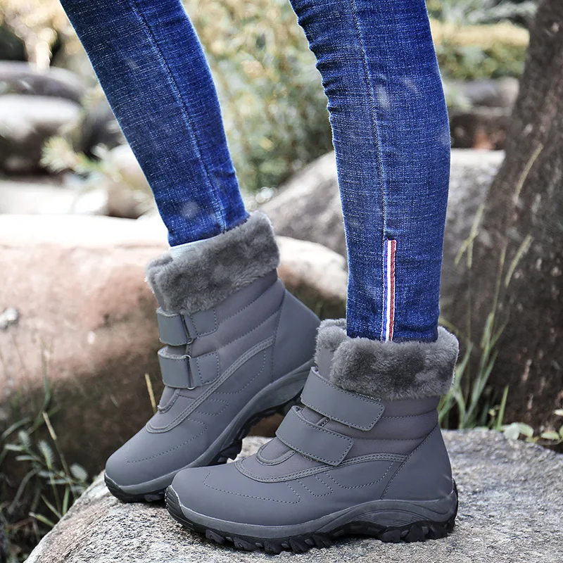 Waterproof High Women Snow Boots Warm Plush Fashion Antiskid Winter Shoes Size 35-42