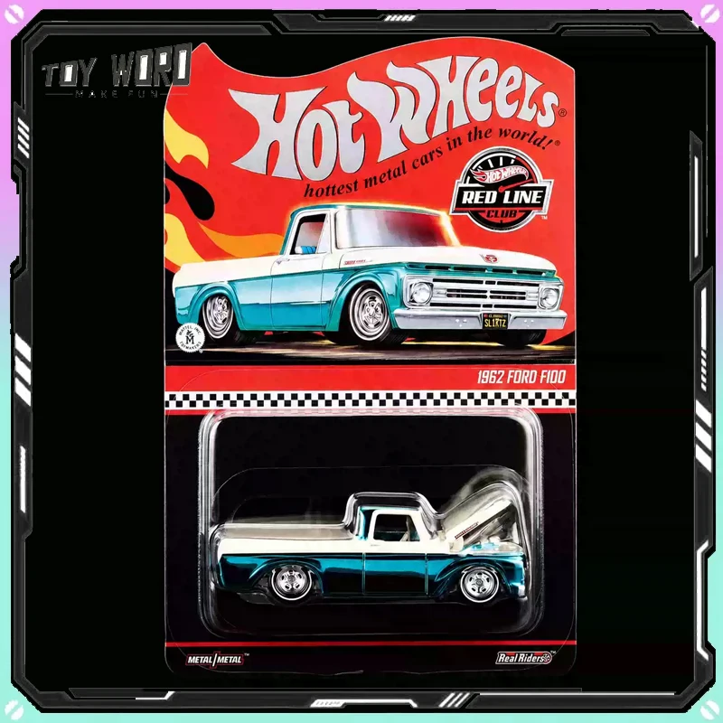 Hot Wheels RLC Red Line Club Exclusive, Camioneta Ford F100 a Escala 1/64 con Capó Abrible, Modelo Coleccionable Clásico, Regalo para Niños