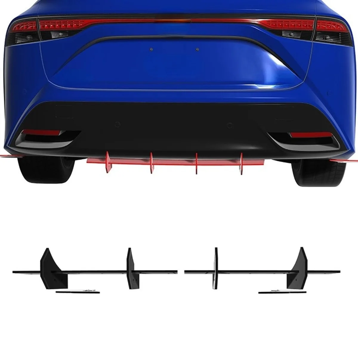 Für Toyota Mirai 2021-2023 Auto-Heckstoßstangen-Spoilerlippe Diffusor Modifikationsteil Stoßstangenschutz Abdeckung Auto-Zubehör