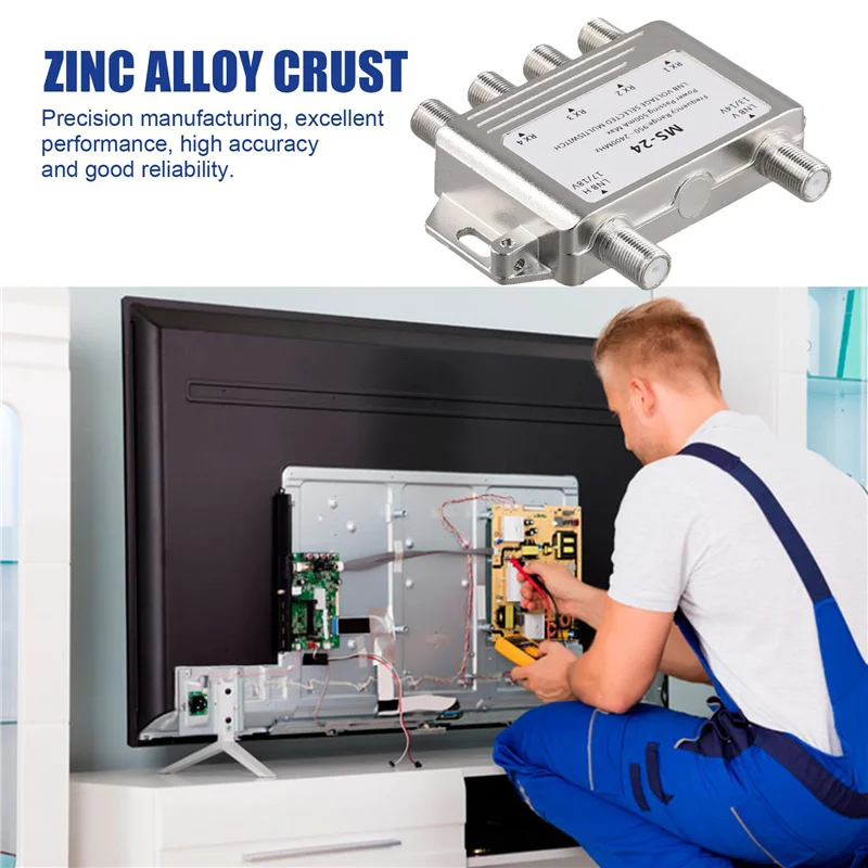 【NOVO】2X 2 Em 4 Out Diseqc 4X2 Switch Sinal Satélite Multiswitch LNB Tensão Selecionada 950-24000Mhz Para Receptor de TV