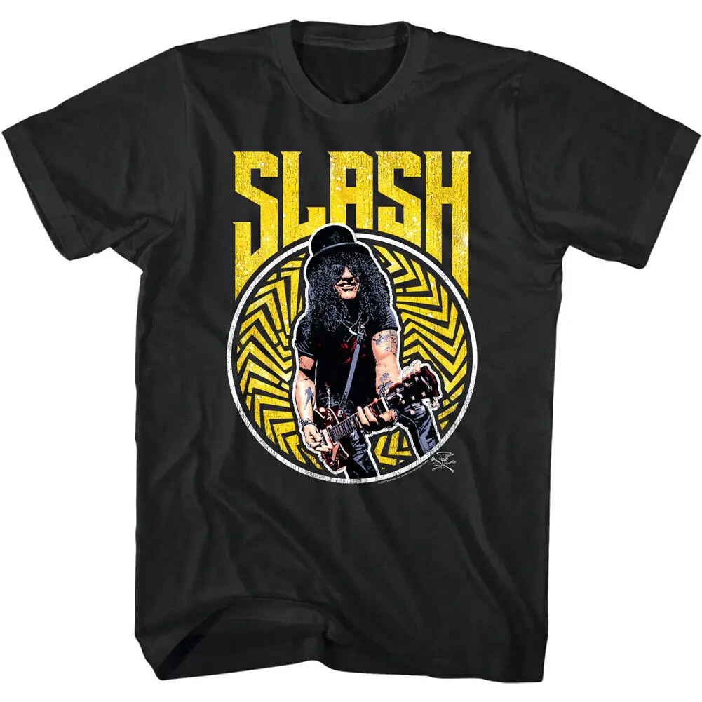 Slash Vintage Gold Wheel Men's T Shirt Rock Guitarist Band Merch