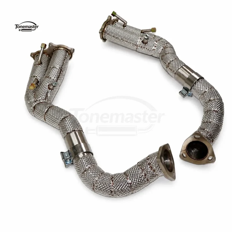 Stainless Steel Exhaust Downpipe for Porsche 718 Cayman GT4 4.0 982 2020-2024 Heat Shield Racing Performance Sound Tuning