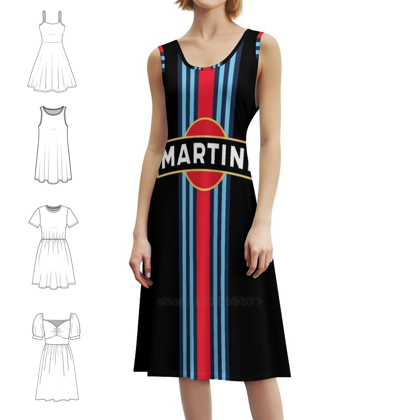 

Повседневное платье в корейском стиле с гоночными полосками для женщин, простые повседневные офисные женские платья, гоночные ретро спортивные женские платья для автоспорта