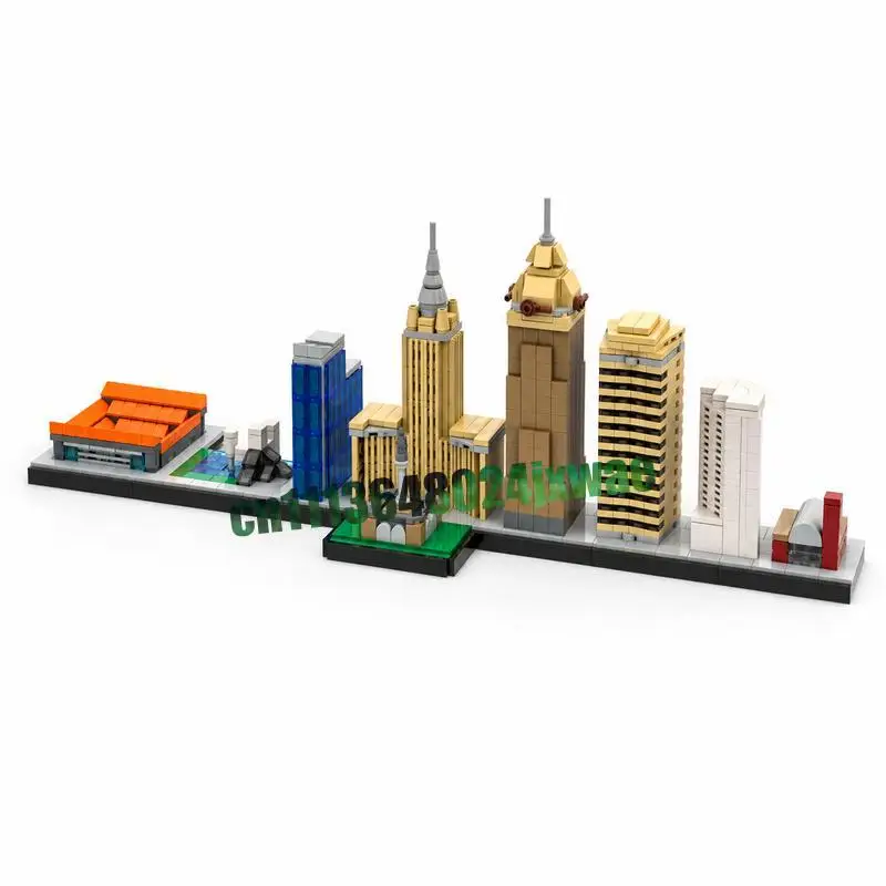 1086PCS Cleveland Ohio Skyline MOC Architecture Model Custom Puzzle Building Blocks DIY Assembly Educational Toy Popular Gifts