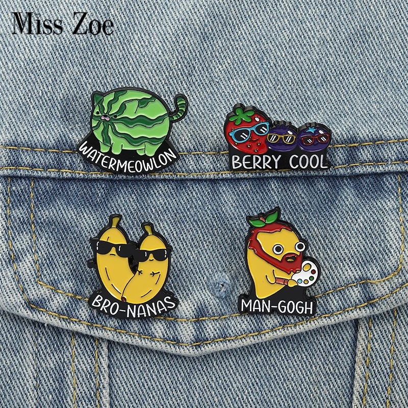BERRY COOL Emaille Pins Benutzerdefinierte Erdbeere Wassermelone Mango Banane Broschen Revers Abzeichen Kleidung Lustige Schmuck Geschenk für Freunde
