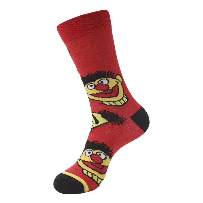 Street Socks Rote Elmo Blaue Cookie Guy Gelbe Big Bird Cosplay Baumwoll-Personalitätssocken Trendige Strümpfe Stricksocken Weihnachten – Detail 4