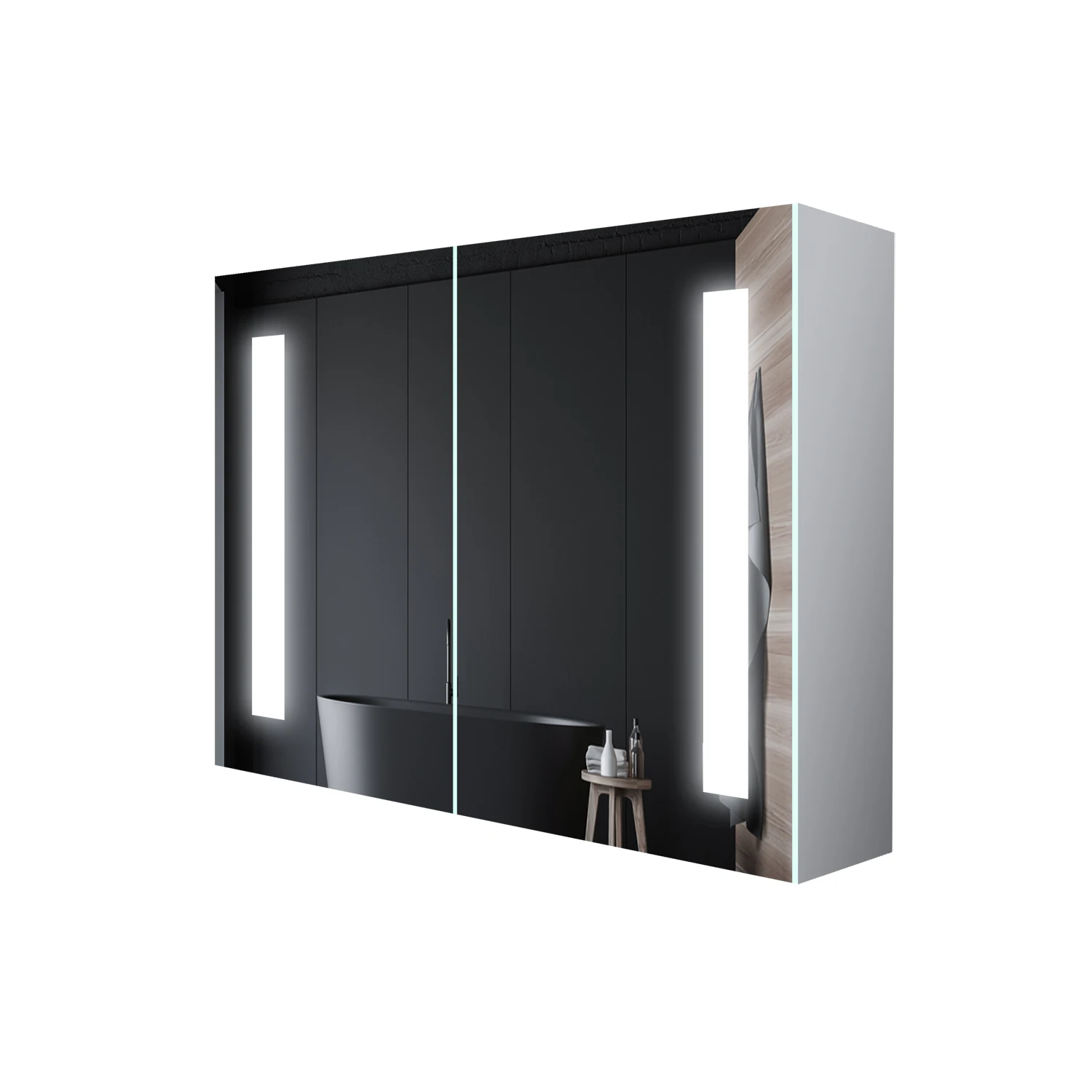 Wall Bathroom Lighted Feature Smart LED Round Mirror New Style Mirror Cabinet LED Light Bathroom Cabinet