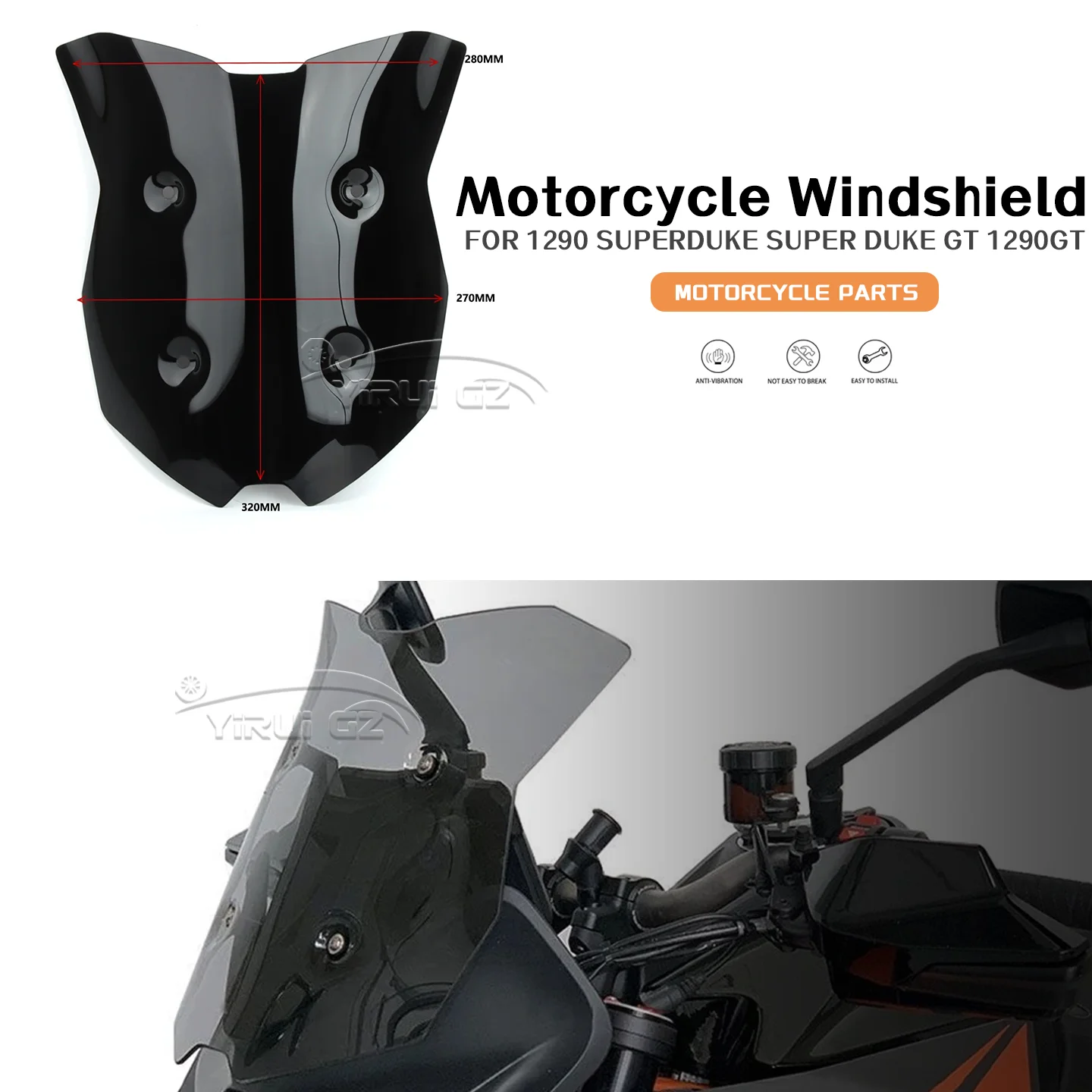For 1290 SUPERDUKE Super Duke GT 1290GT 2019--2023 Motorcycle Parts NEW Motorcycle Touring Windshield Windscreen Wind Deflectors