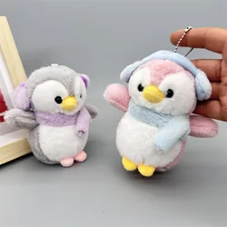 Cartoon Plush Doll Fun Cute Scarf Wearing Headphones Penguin Doll Keychain Pendant Bag Accessories Girls Children Birthday Gift
