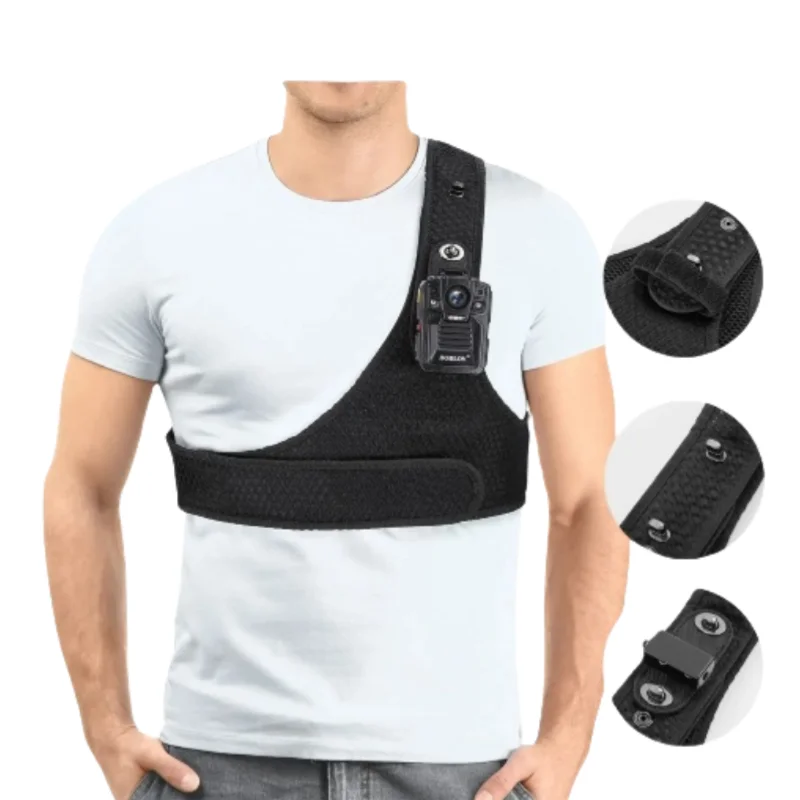 BOBLOV Body Camera Chest Vest Durable Shoulder Single Vest for All Body Camcorder Velcro Wearing Bodycam Belt Cam Shoulder Strap