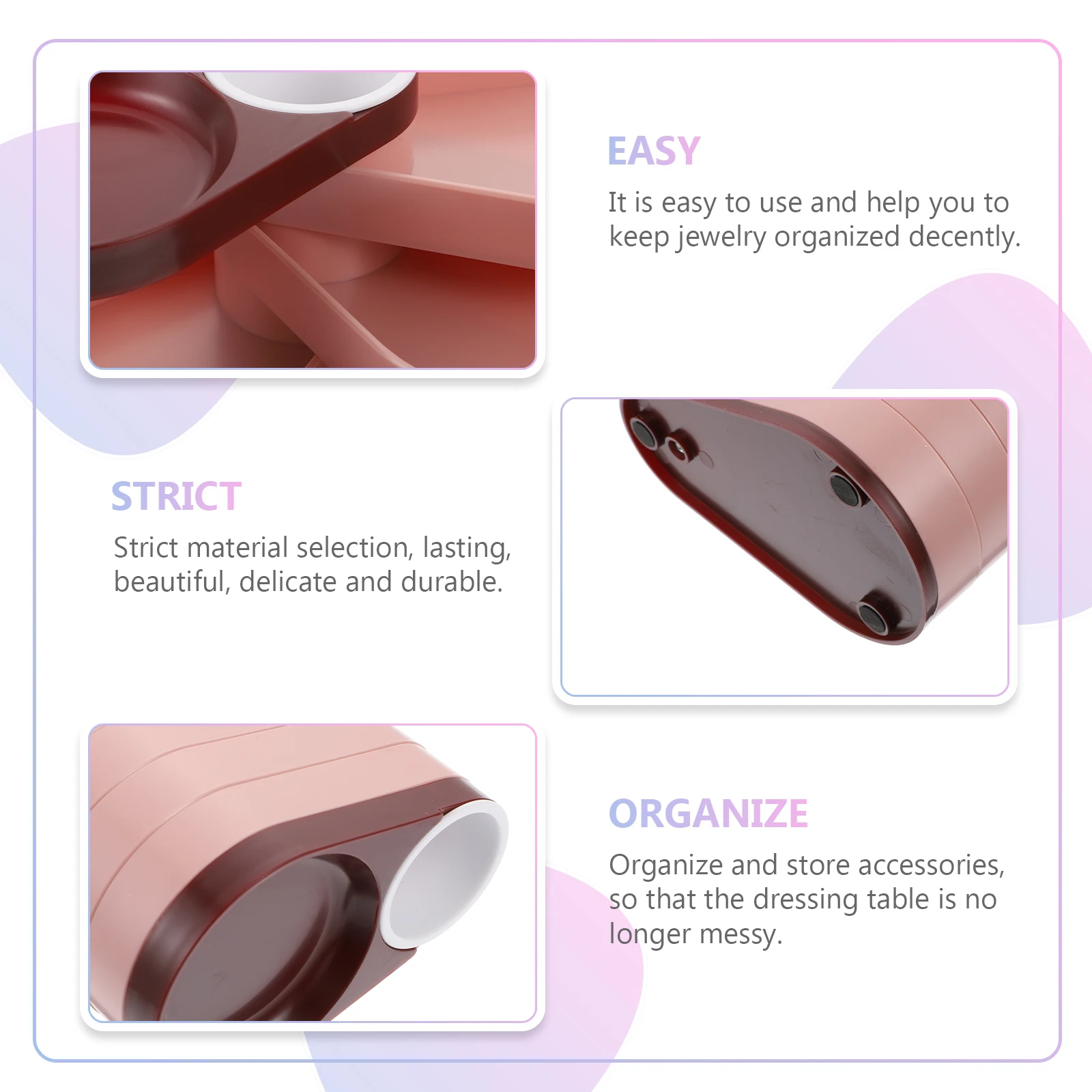 

Multi-layer Rotating Jewelry Box Travel Layers Storage Container Abs Holder Rotatable