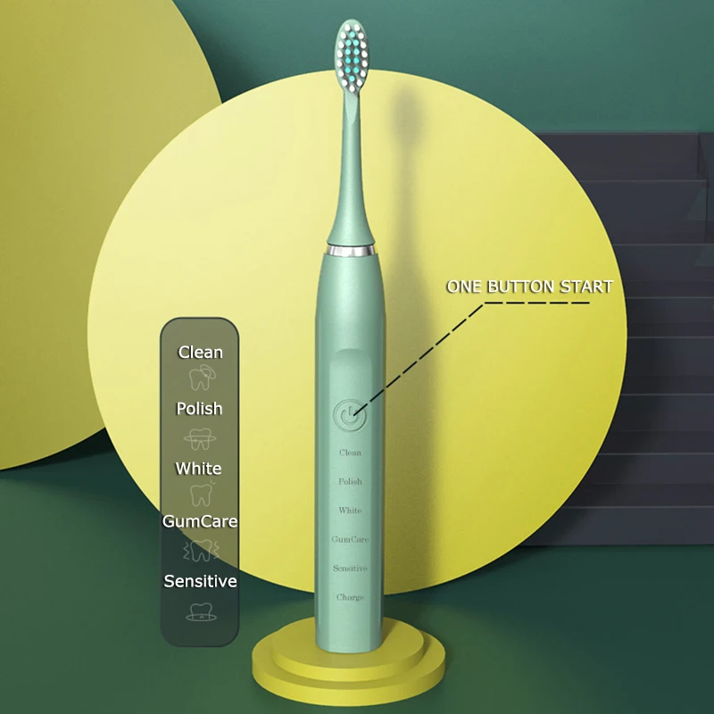 Sonic Bàn Chải Đánh Răng Điện Dành Cho Người Lớn Trẻ Em Siêu Sonic Ghế Rung Tự Động Làm Trắng IPX7 Chống Nước 6 Đầu Bàn Chải