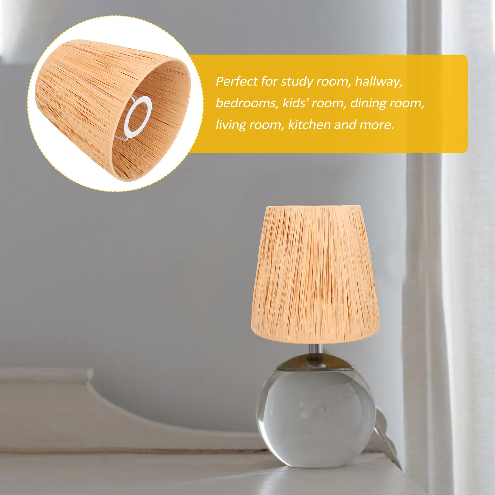 ラフィアランプシェード-スタイリッシュな紙製ランプシェード-光を柔らかくする-睡室、リビング、ダイニング、キッチン、書斎、廊下に最適