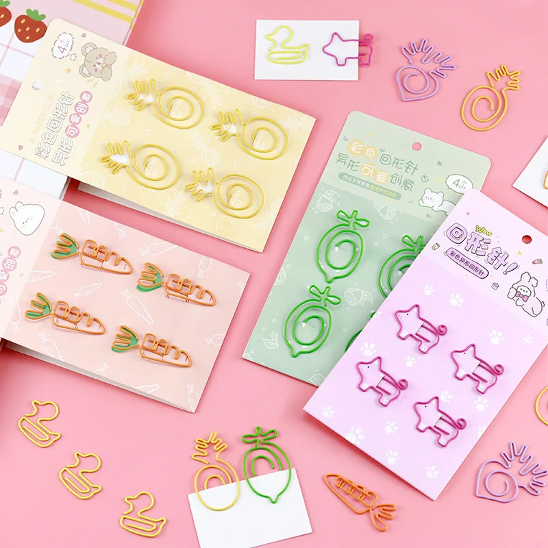

Creative Card with Special-shaped Carrot Paper Clip, Cartoon Office High-value Fruit Bookmark Student Prize Stationery Supplies