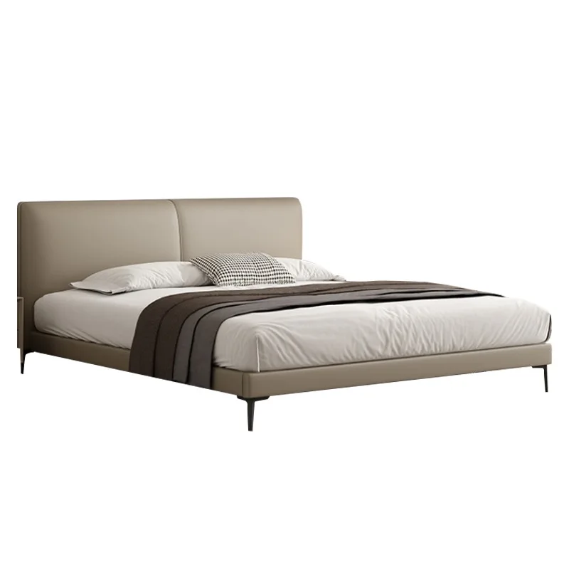 

Modern simple leather soft bag bed master bedroom minimalist small flat edge Internet celebrity ultra-thin bedside 1.8 meters
