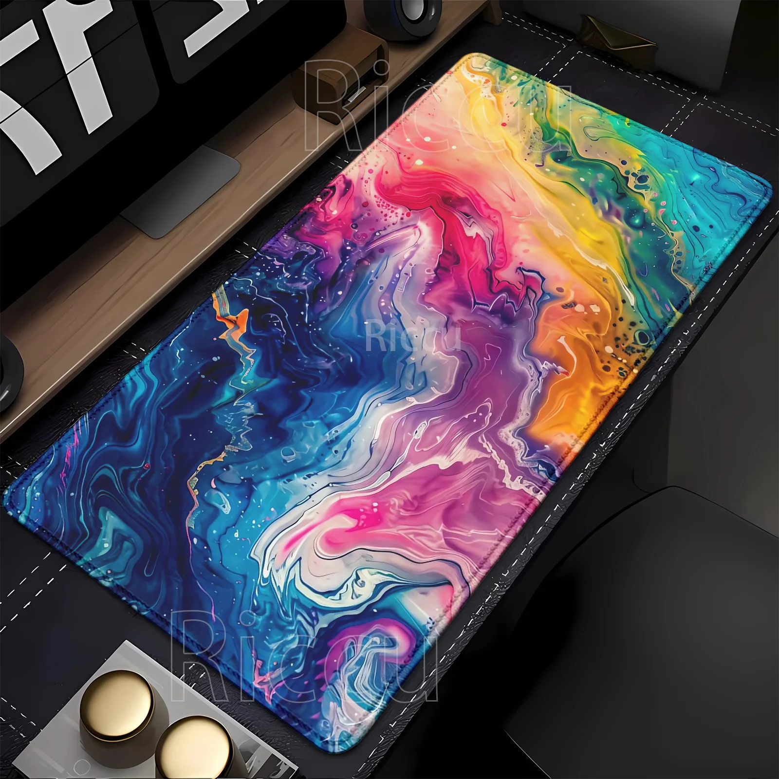 Gaming Mouse pad Strata Liquid fluid Art Swirl Large Keyboards HD Printing 900x400mm Computer Laptop Anime Keyboard XXL Desk Mat