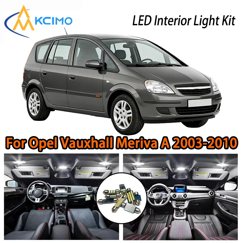 

KCIMO For Opel Vauxhall Meriva A 2003-2010 Premium LED Interior Kit - 2 Colors , Quick Installation, Long-Lasting