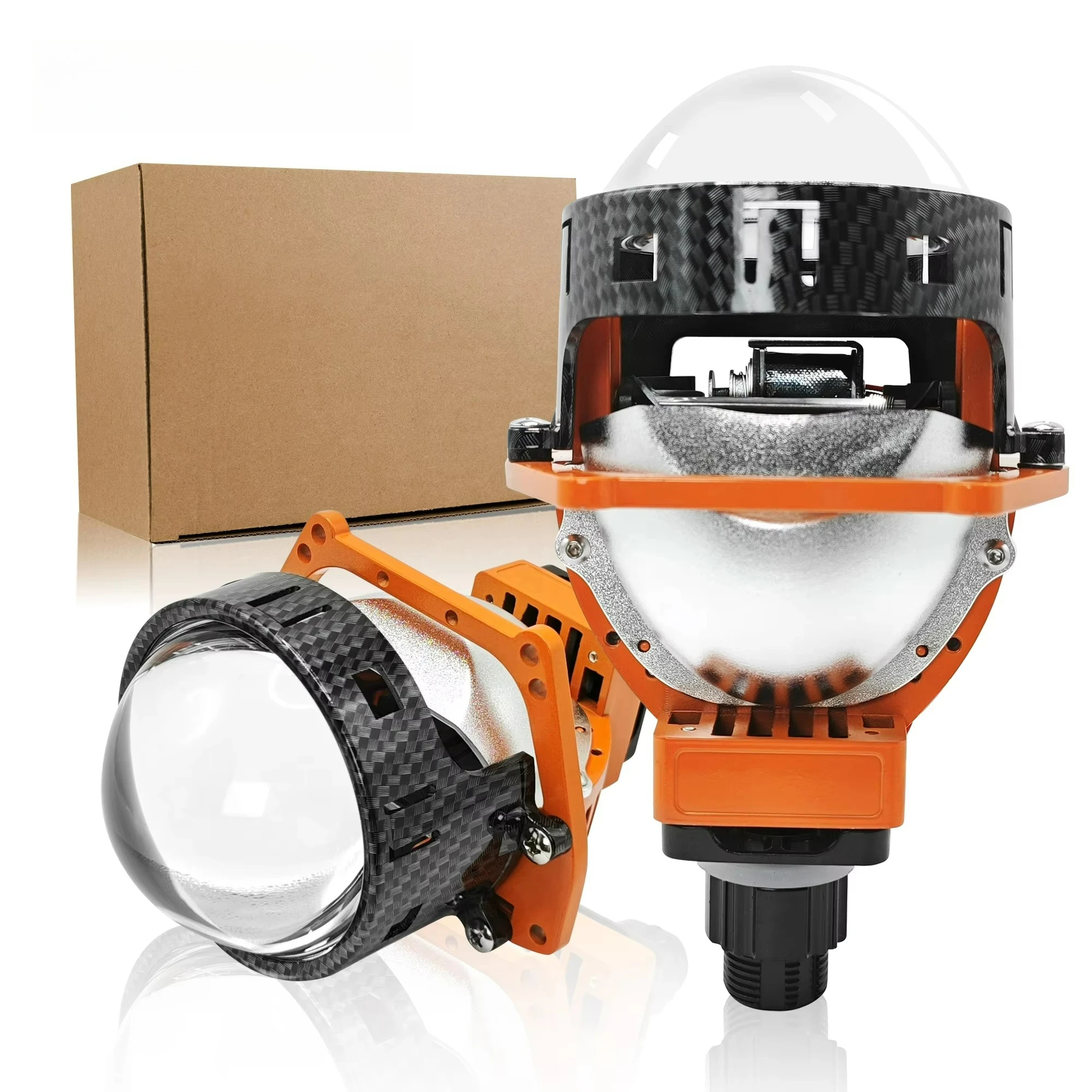 3.0 Car Projector LED Lamp 130W Non-Destructive Installation 9-16V Dual LED Projector Lens Triple Reflector Cup LED Headlight
