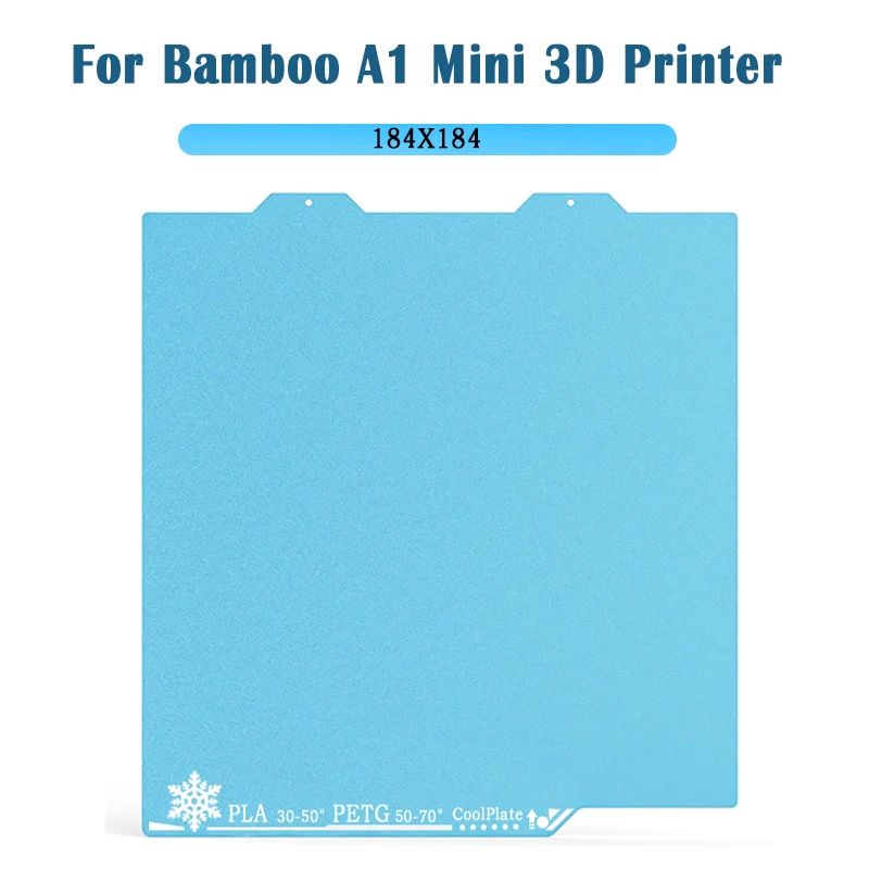 

For Bamboo Lab A1 Mini 3D Printer 184x184mm Cool Plate Upgraded Spring Steel Plate Removable Surface Platform