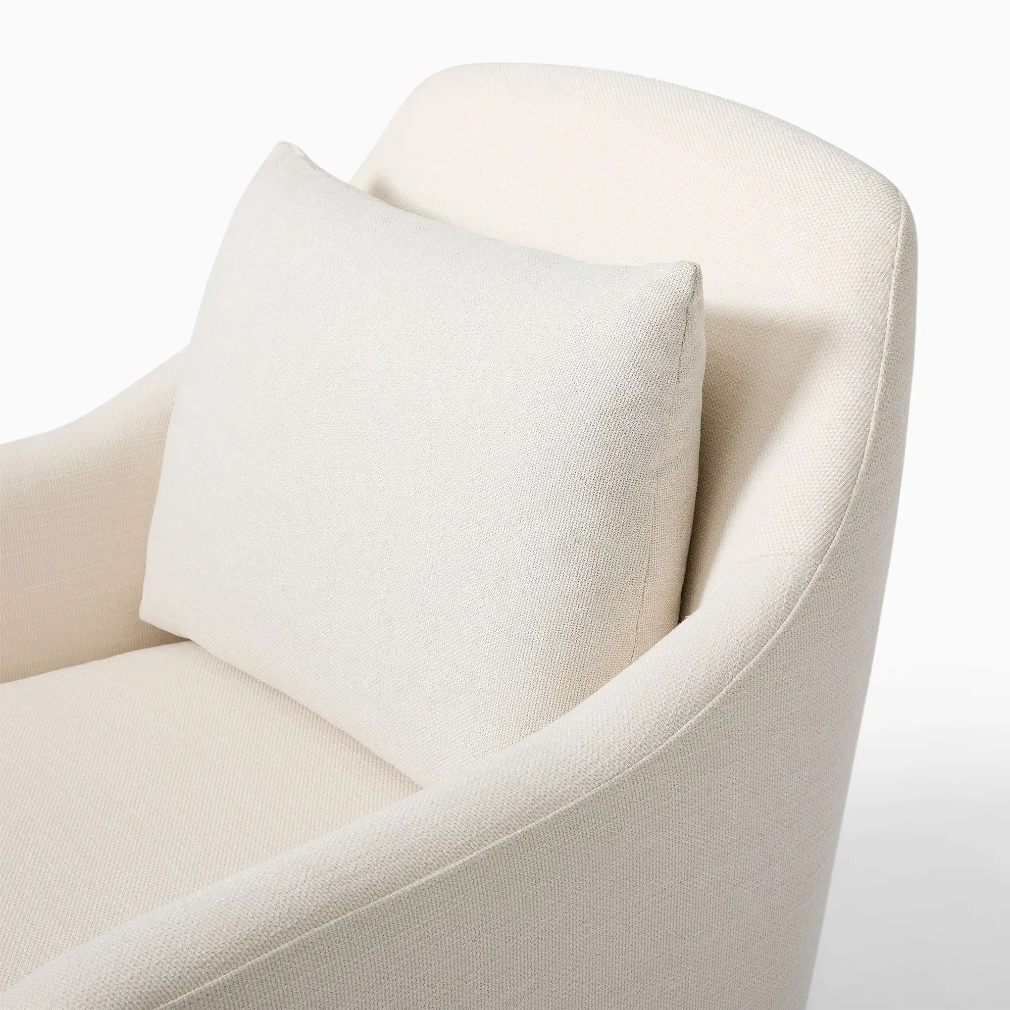 Hot Selling Modern White Fabric Lounge Chair Style Swivel Arm Living Room Single Sofa Chairs