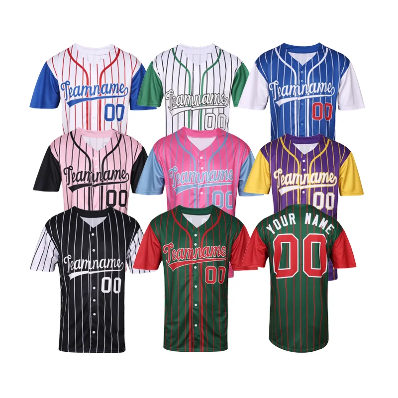 Camisetas de béisbol transpirables de equipo y ventilador personalizadas rápidas Camisetas de béisbol con impresión digital personalizada Camisa raglán de moda 2025 como regalo