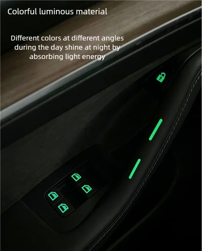 Car Interior Function Button Switch Button Colorful Super Luminous Sticker Car Prompt Auto Accessories Interior Car Sticker