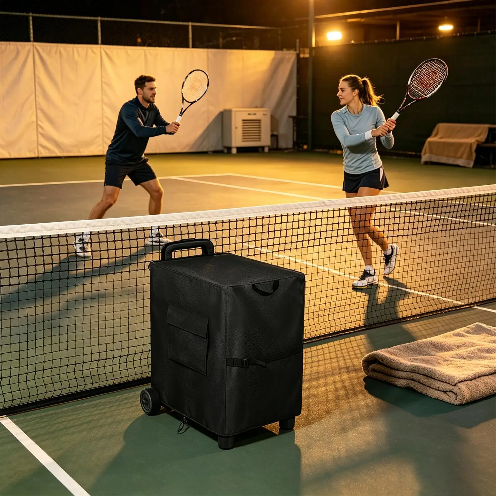 Tennis Ball Launcher Cover Heavy Duty Waterproof Oxford Case With Handle Tennis Ball Machine Accessories For Indoor Outdoor