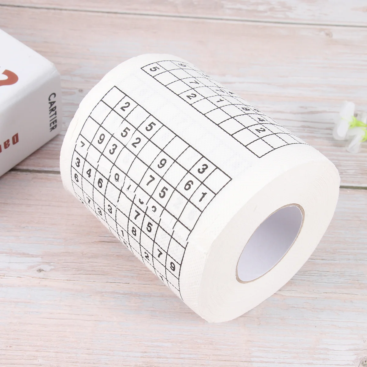 Rollo de papel higiénico con estampado de Sudoku creativo, papel de baño divertido, rollo de papel impreso