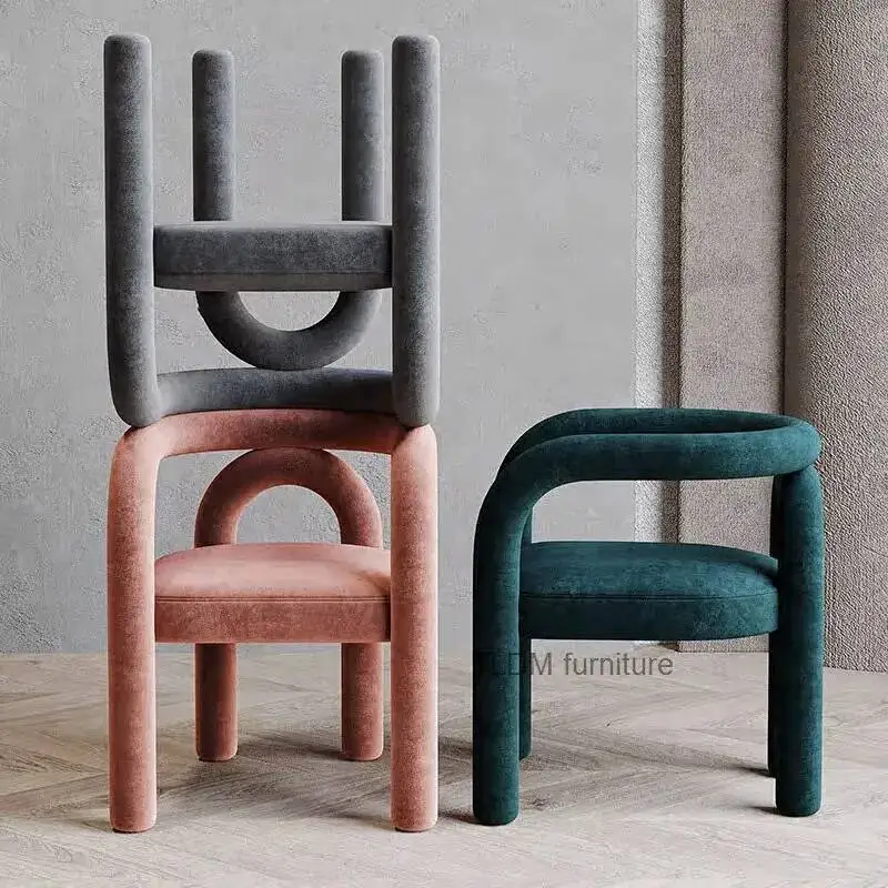 Chair Light Luxury Designer Hotel Restaurant Nordic Modern Dining Chair for Kitchen Furniture Manicure Stool Backrest Armchair