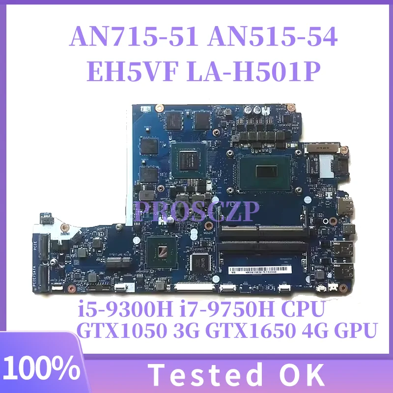 

For Acer Nitro 5 AN715-51 AN515-54 Laptop Motherboard EH5VF LA-H501P Mainboard with i5 i7 CPU / GTX1050 3G / GTX1650 4G GPU