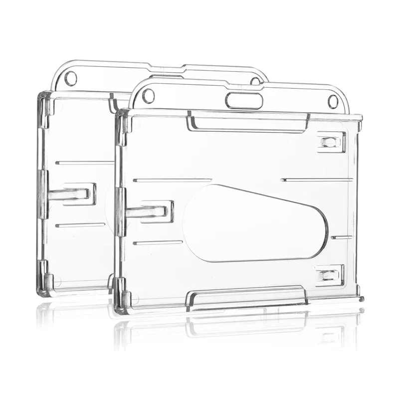 Funda transparente para tarjetas, insignia de plástico duro multiusos, soporte para tarjetas de identificación, funda protectora transparente, bolsa para tarjetas de identificación de doble cara, 1 ud.