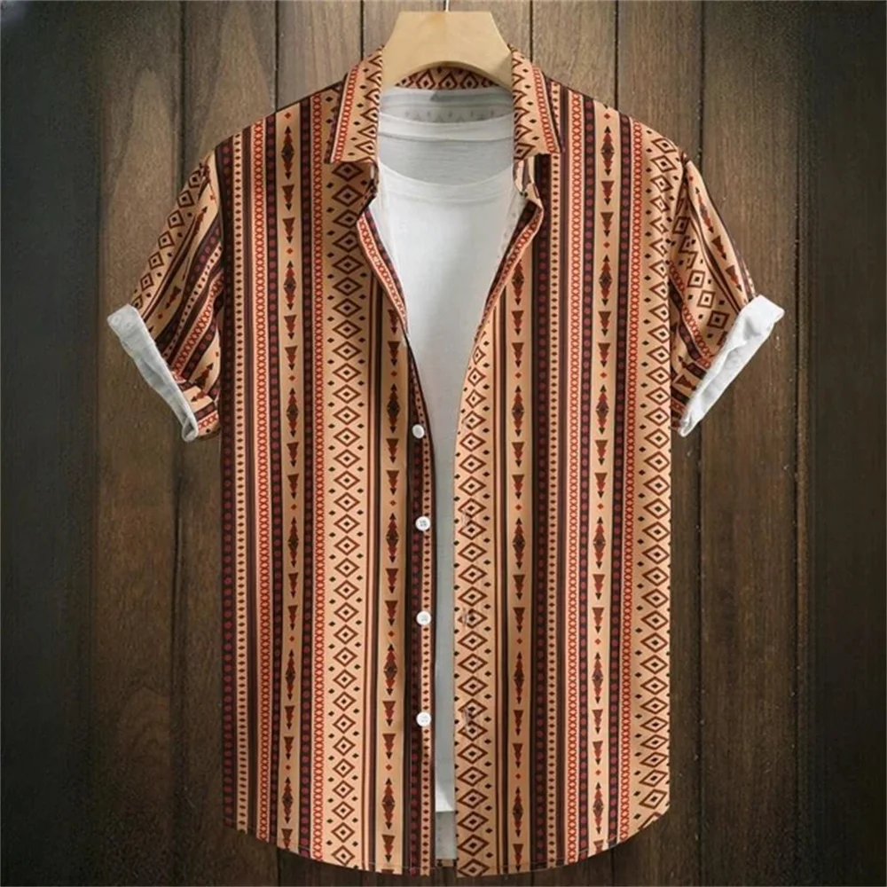 

2025 Simple Daily Men's Shirt Short Sleeve Beach Vacation Hawaiian Shirt Man 3d Printing Casual Fashion Man Clothing Top