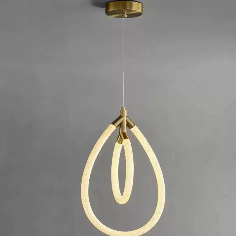 Modern 360 Degree Luminous Woven Silicone LED Pendant Light Designer Minimalist Restaurant Lamp Restaurant Bar Creative Lighting