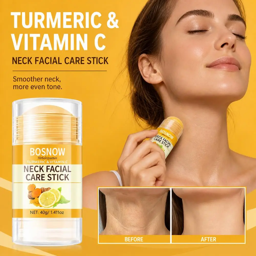 Turmeric Face & Neck Firming Cream Stick Hydrating Skin Tightening Moisturizer for Women Men Beauty Neck Care