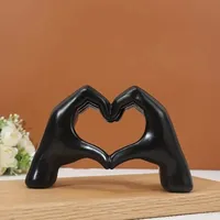New Gold Decoration Heart Hand Statue Living Room Bedroom Decoration Love Finger Modern Hand Gesture Sculpture Home Desktop