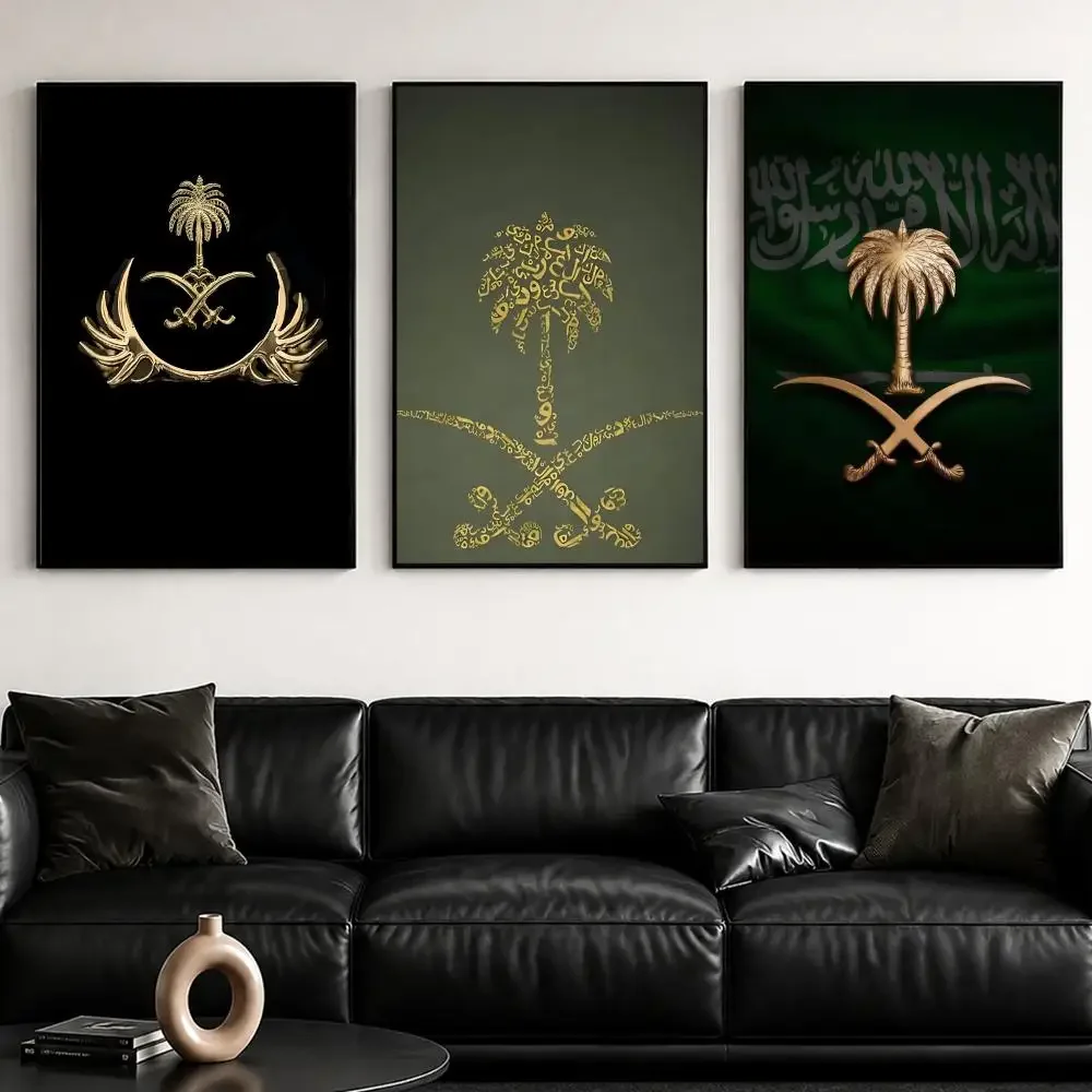 Noble K-Kingdom Of Saudi Arabia FlagS Poster Self-Adhesive Stylish Art Print Poster Wall Home Decor