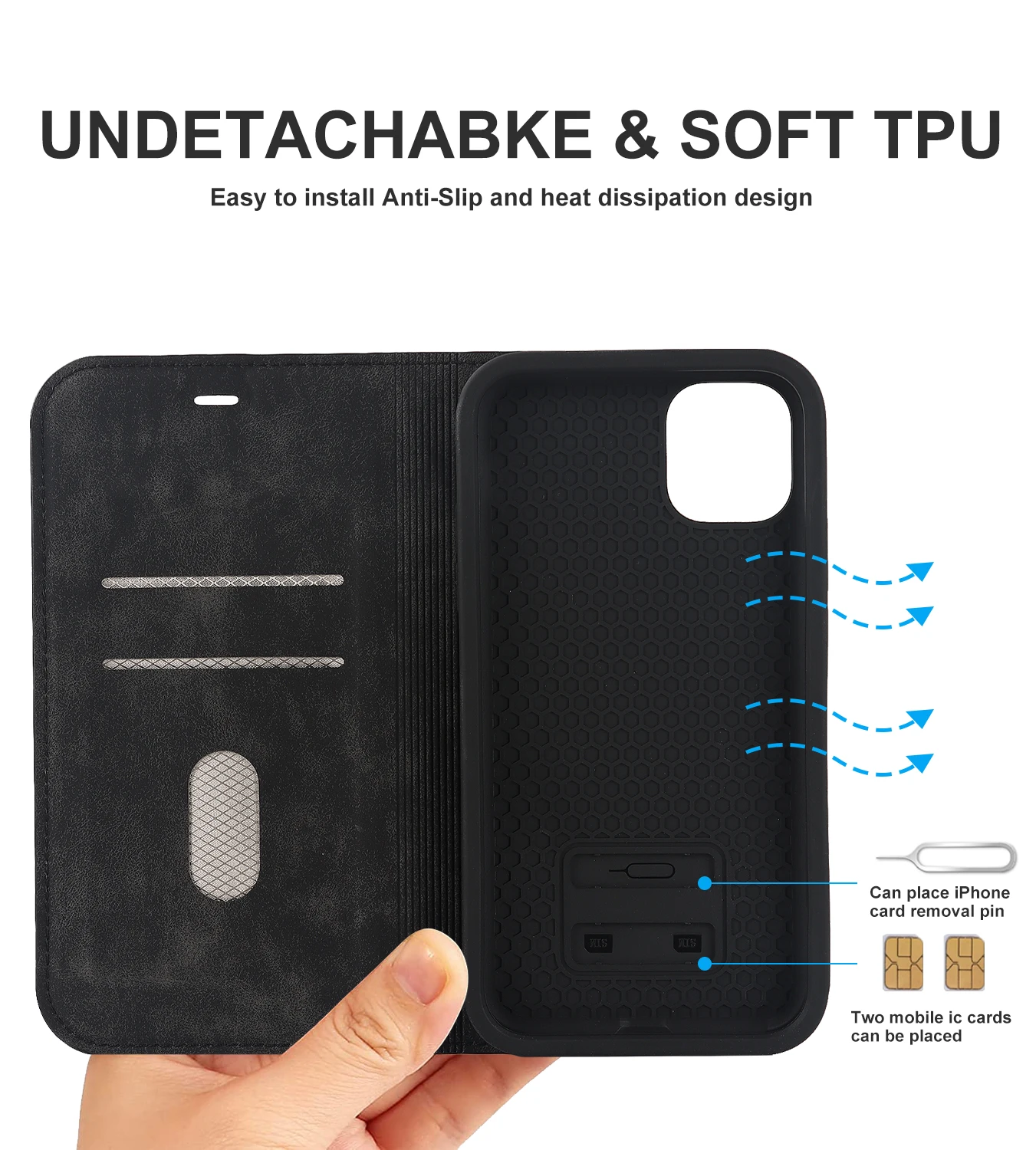 محفظة جلدية قابلة للطي غطاء هاتف آيفون 11 برو XS ماكس XR X 7 8 6 6s Plus SE فاخر ماتي فرك حافظة حماية مقاومة للصدمات #6