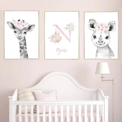 5D diamentowe malowanie nowe 2023 Cute Animal prywatne nazwa własna dekoracja sypialnia dziewczyna pokój spersonalizowane prezenty dla dzieci Home Decor