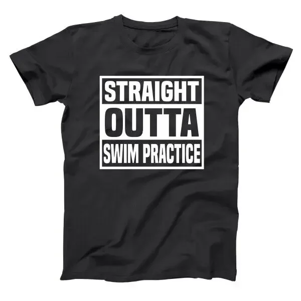 Straight Outta Swim Practice Funny Humor Training Black Basic Men's T-Shirt