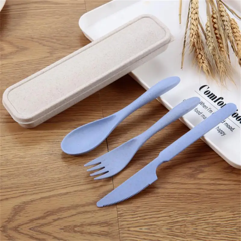 Set Knife Smooth Cross Light Gravity Tableware Accessories Straw Concise Spoon Small Volume Travel Easy To Clean Portable