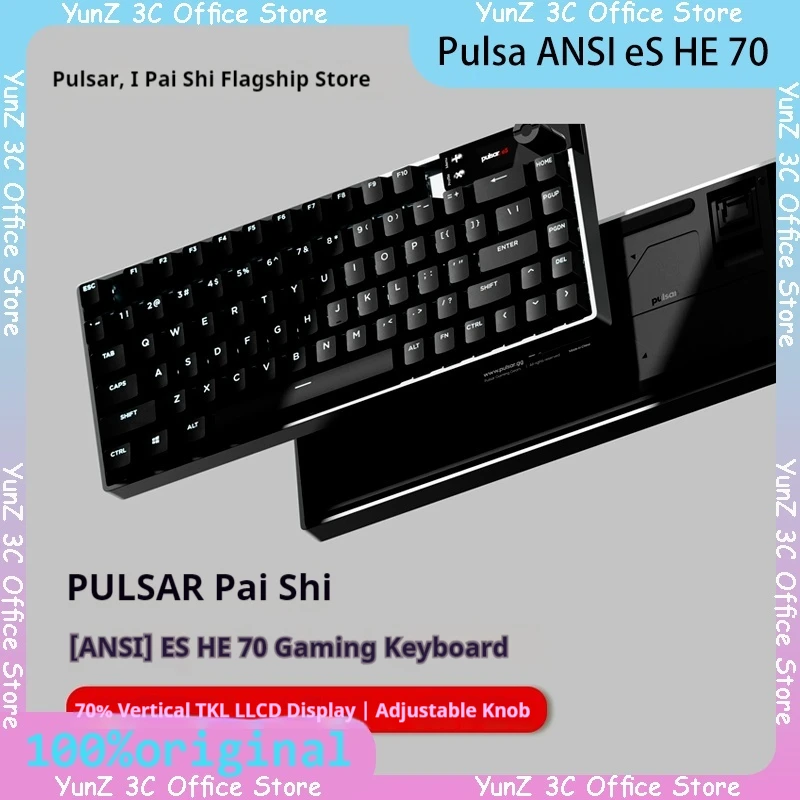 

Pulsar ANSI eS HE 70 Wired Gaming Keyboard with LCD Screen Display Magnetic Axis CNC Aluminum Construction for Electronic Sports
