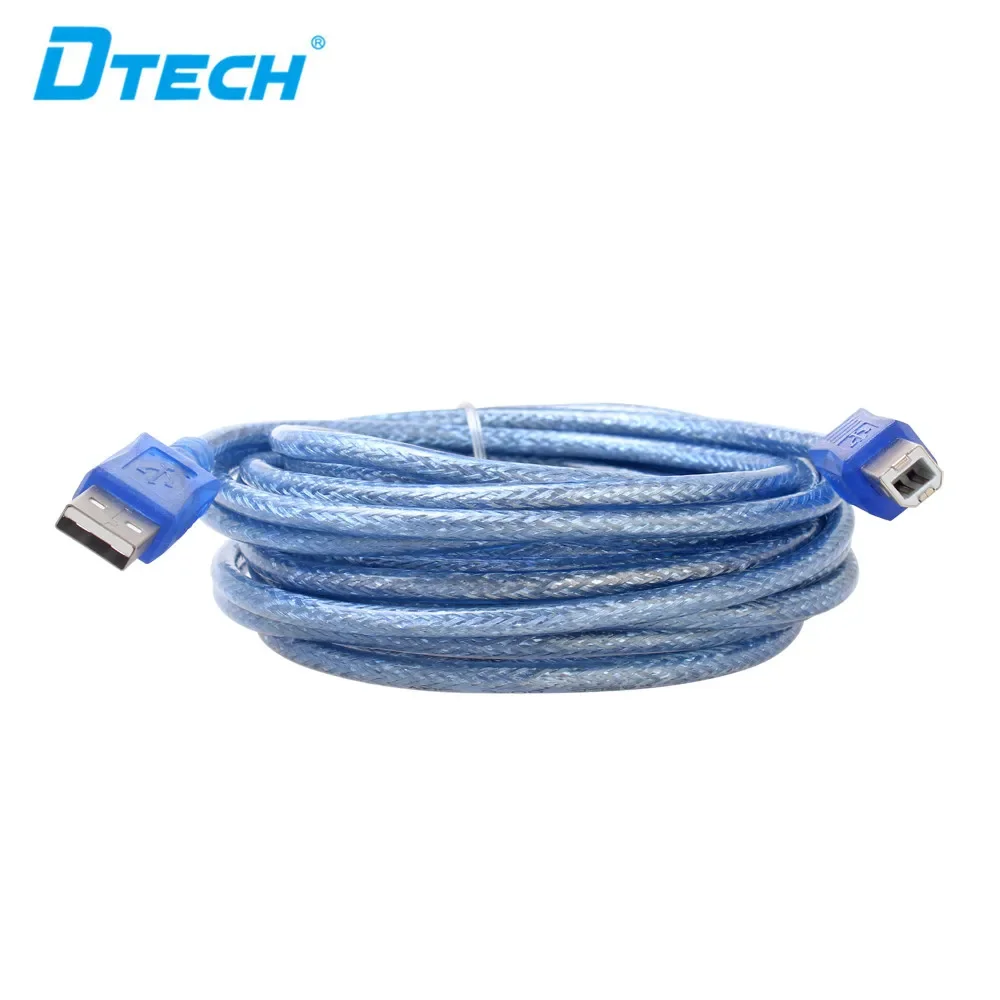 2PCS DTECH High Quality 4k@60hz Speed 5M USB2.0 AM-BM Cable For Computer