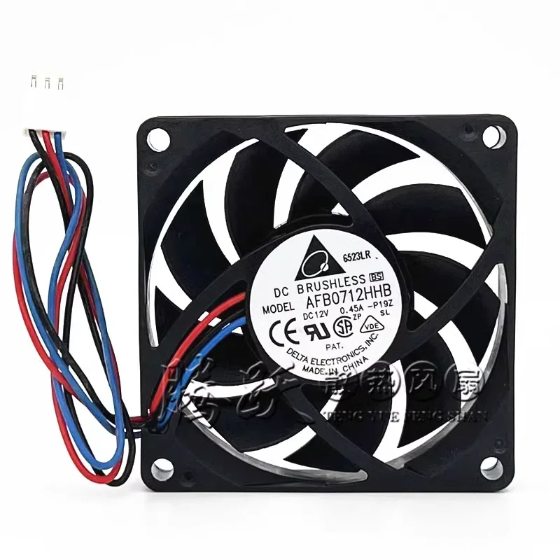 New delta AFB0712HHB 7015 0.45a amd 3 wire 3pin 7CM 70*70*15MM  CPU cooling fan