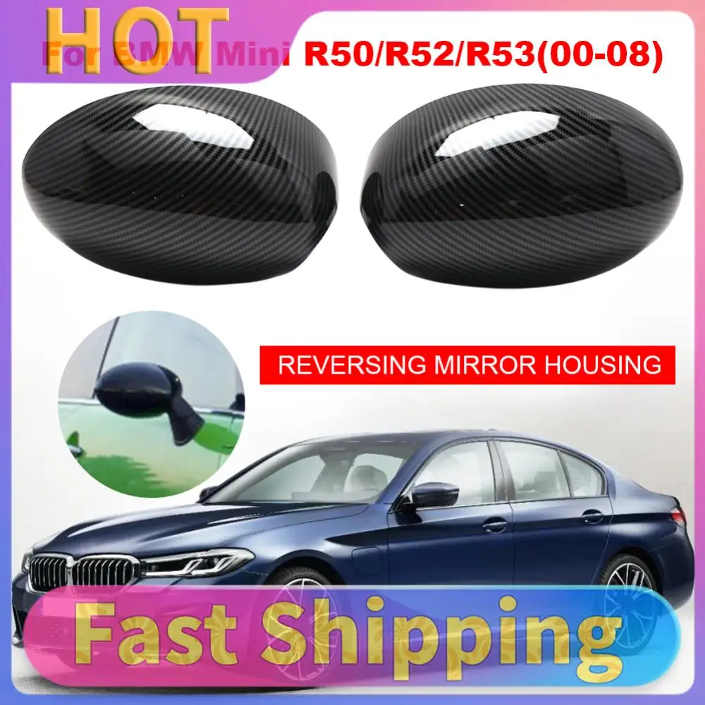 

2 шт. накладки на боковые зеркала из карбона, черные, для Mini Cooper R Series R50 R53 R52 2000-2008
