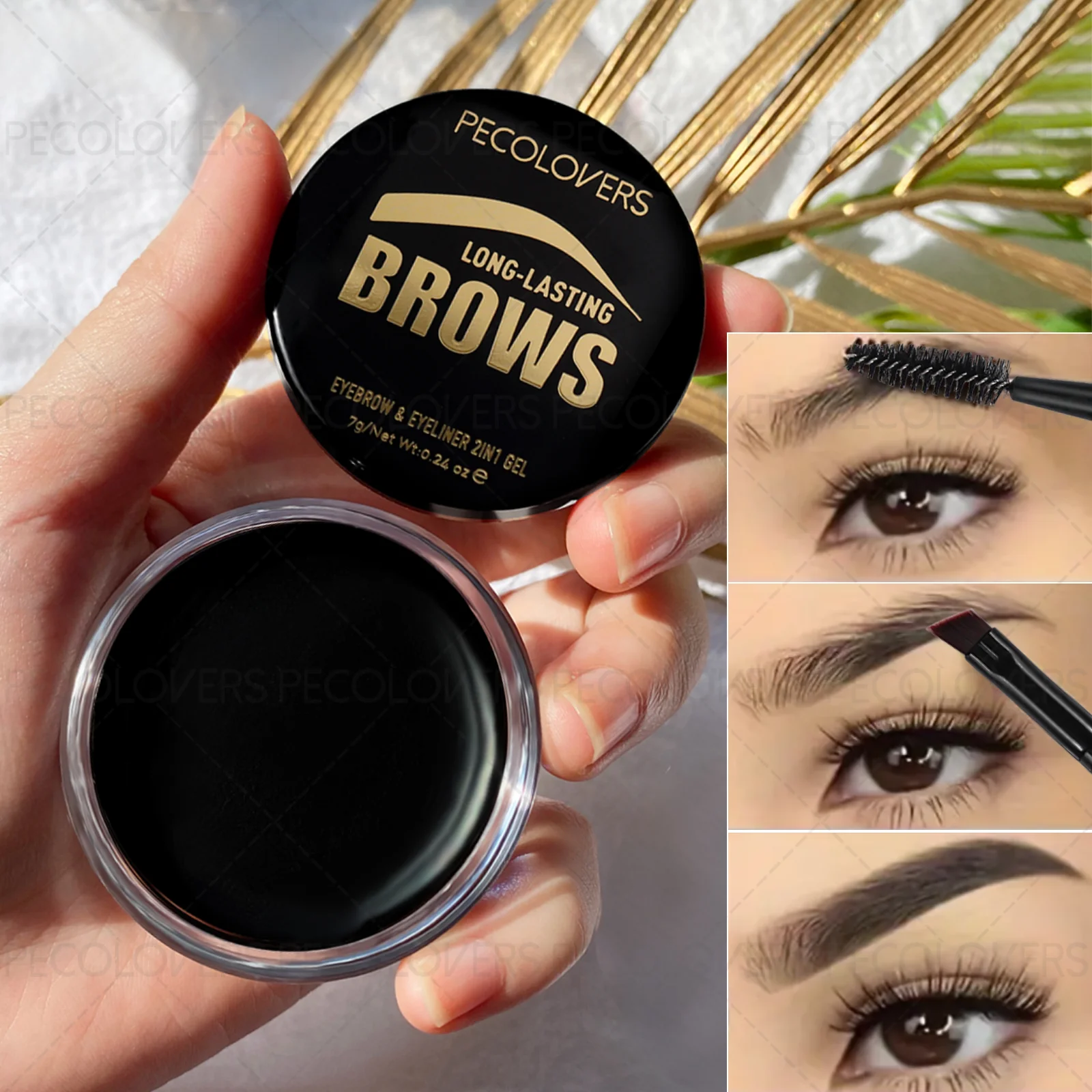 1 x wasserfester Augenbrauen-Tönungs-/Eyeliner – mit Pinsel, natürliche Wildbrauen, seidig glatt, Mehrzweck-Eyeliner, Weihnachtsgeschenk