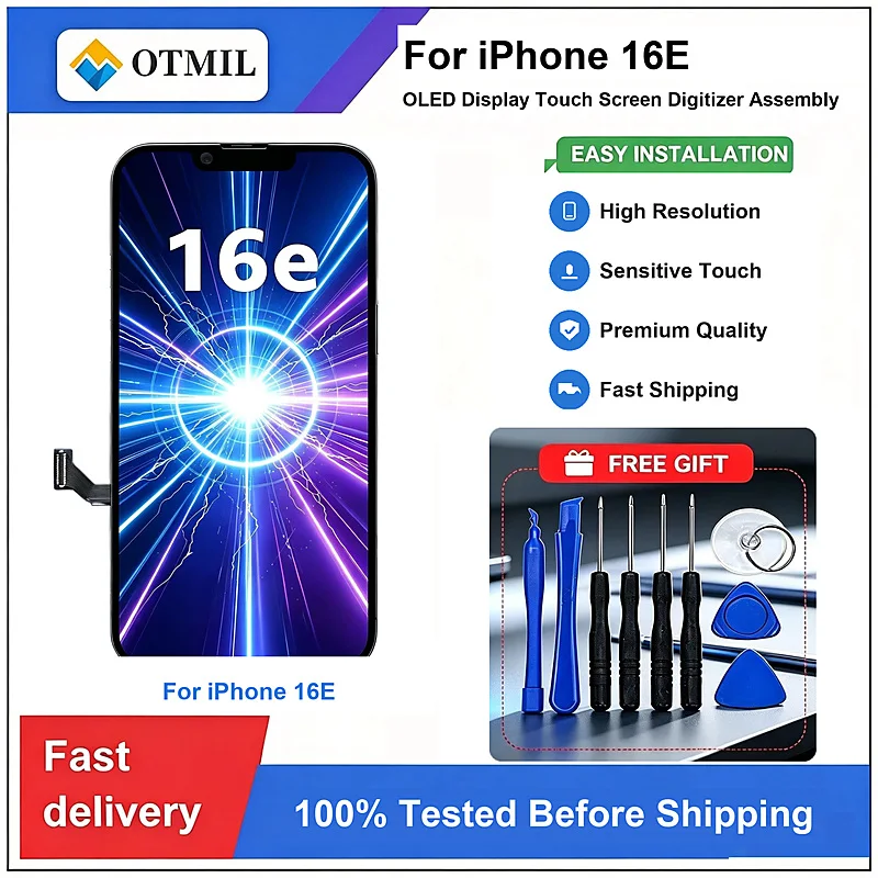 For IPhone16e Screen Replacement OLED Display Touch Screen Digitizer Full Assembly With Repair Kit Easy Installation 100% Tested
