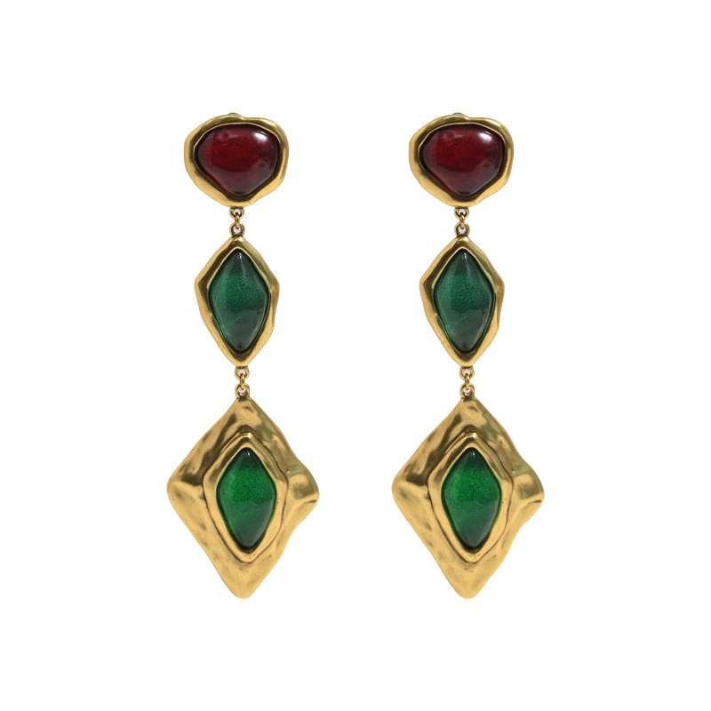 

No ear piercings, color long ear clips, niche personality design sense, fashionable and exaggerated jewelry women