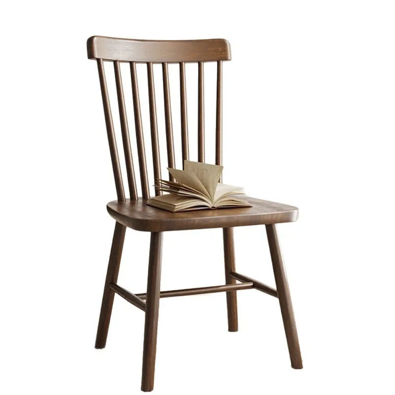 Solid wood dining chair household simple dining table chair retro restaurant  medieval commercial study